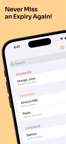 Expiration manage Food Timer Screenshot 1 of 7