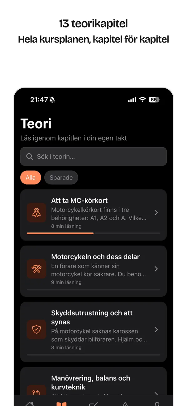 Screenshot #3 pour MinKörkort – MC Teoriprov