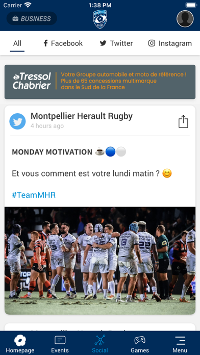 Montpellier Herault Rugby Screenshot