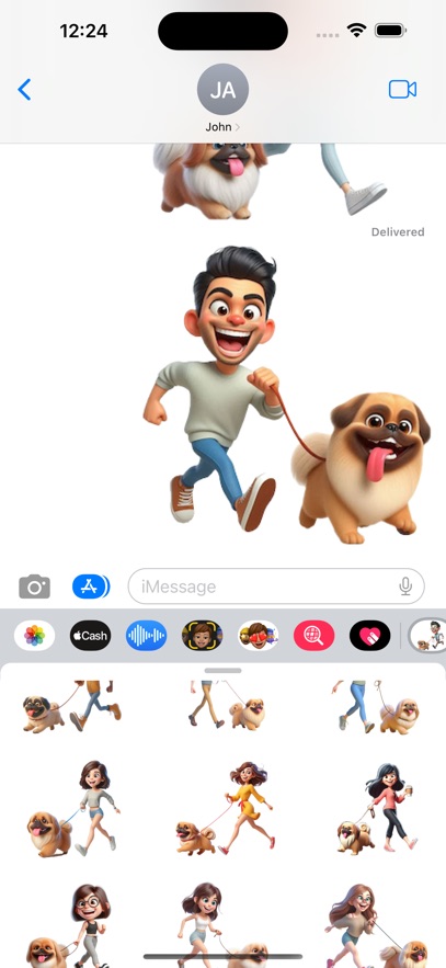 Pekinese Walking Stickers