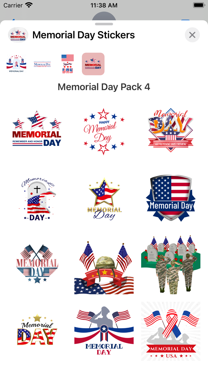 Memorial Day USA Stickers