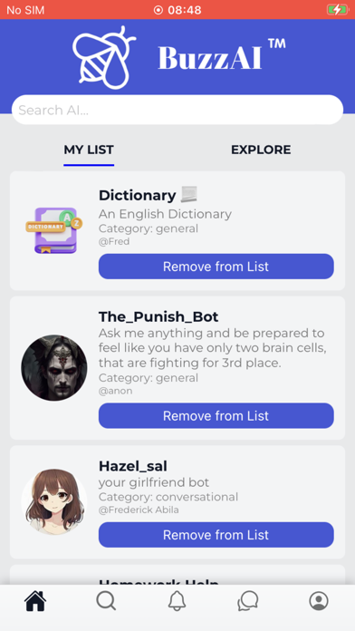 Buzz Chat - AI Social App Screenshot