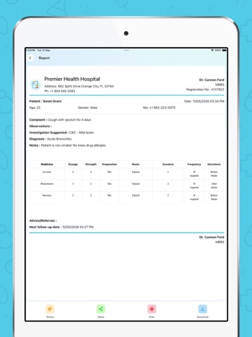 Doctor Rx Medical Report Maker iPad screenshot