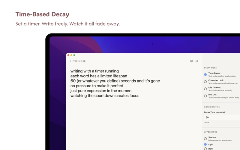 VanishPad screenshot