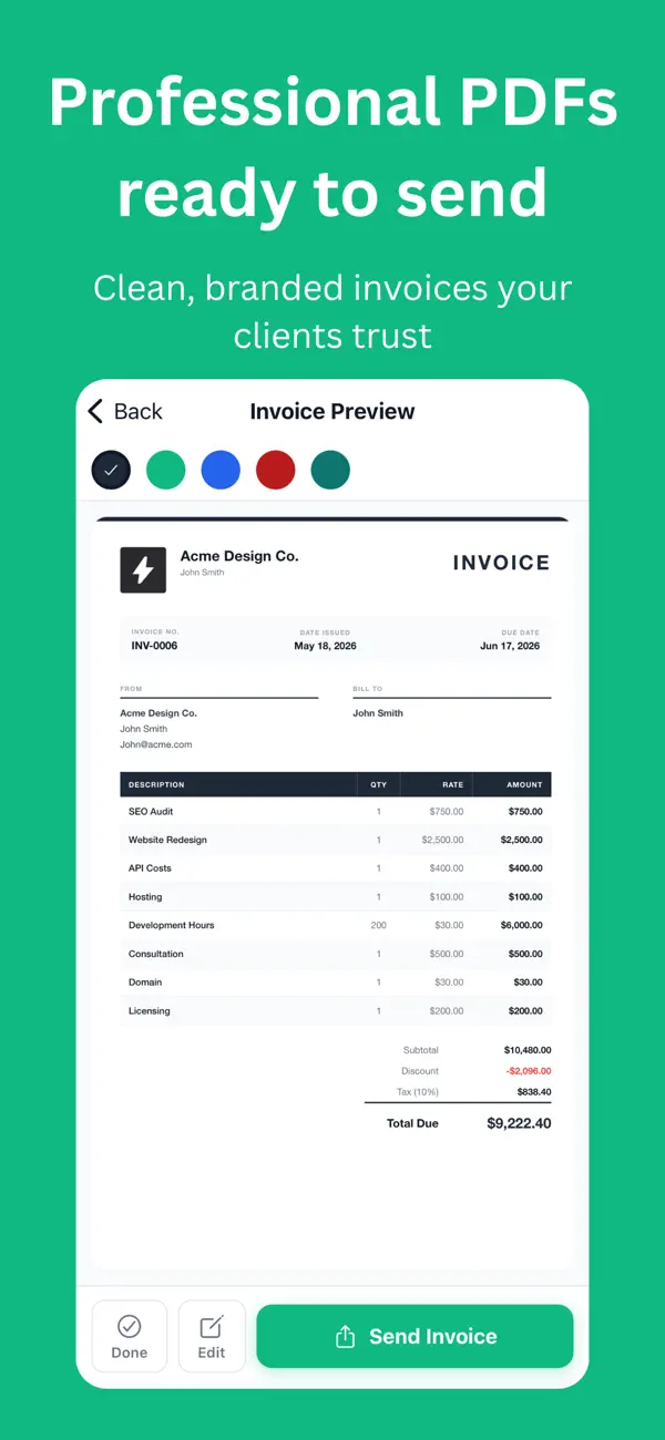 Screenshot #2 pour QuickInvoice - Invoice Maker