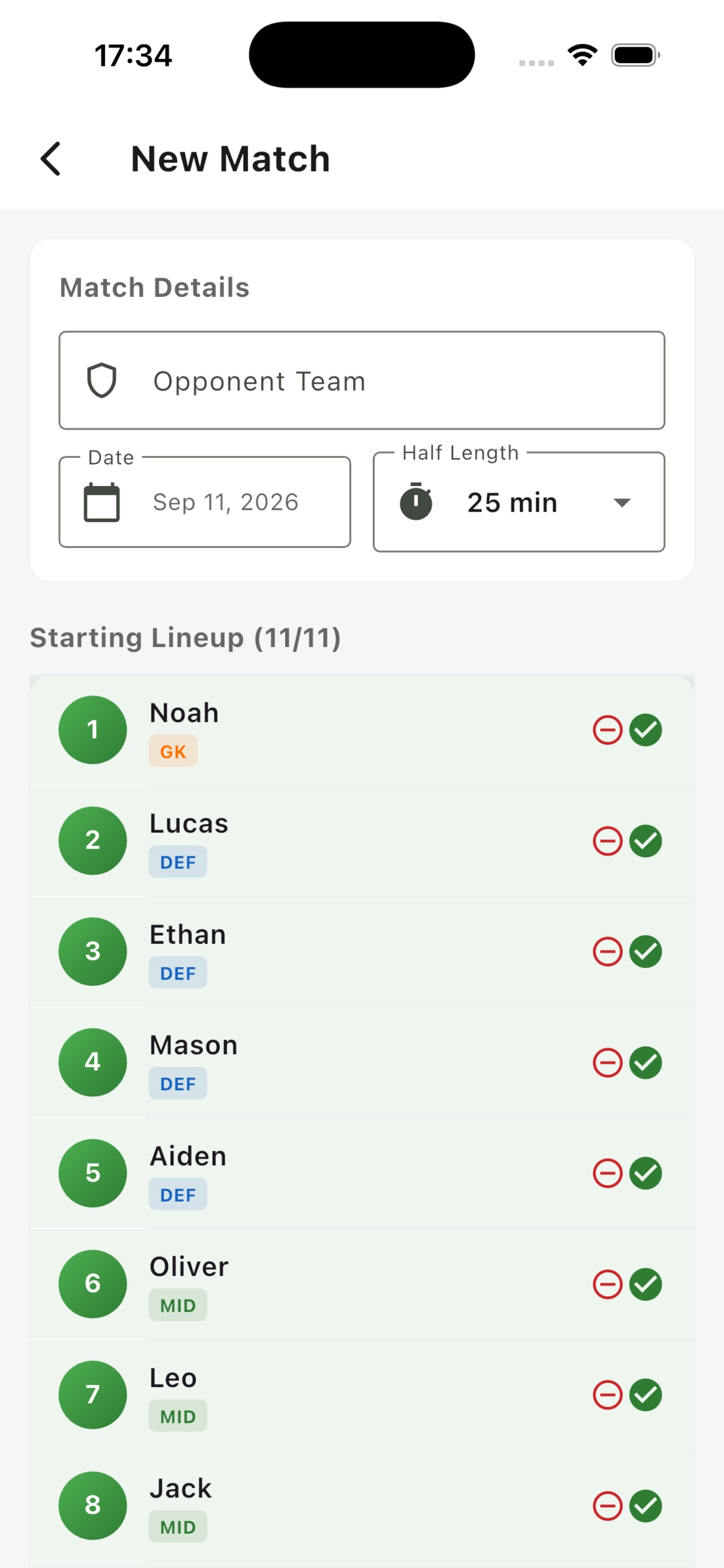 Screenshot 2 of Soccer Substitution Tracker
