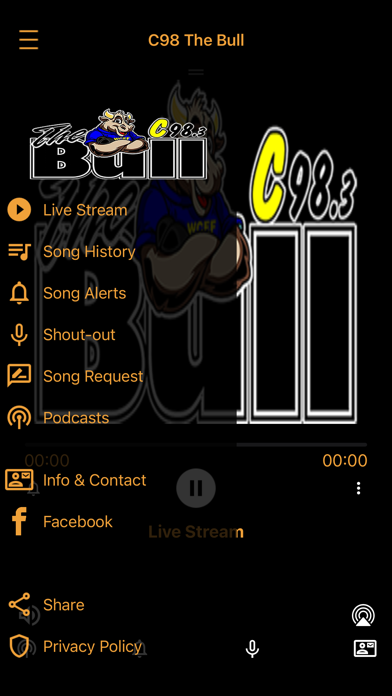C98 The Bull WCEF-FM Screenshot
