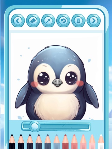 Paint game coloring penguins iPad screenshot