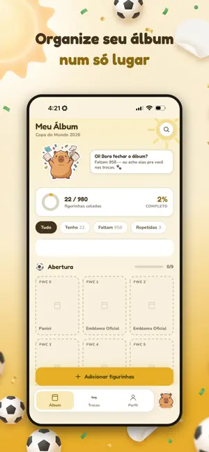 Álbum Figurinhas: Modo Capi screenshot 1