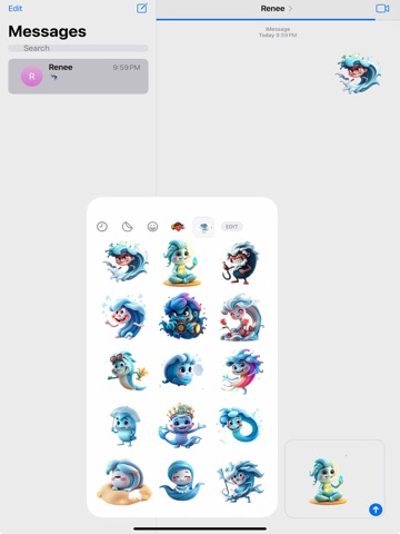 Ultra Wavy Ocean Stickers iPad screenshot