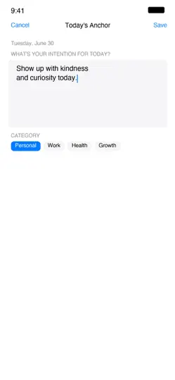 Captura de pantalla de Anchor: Daily Intent en iPhone 2