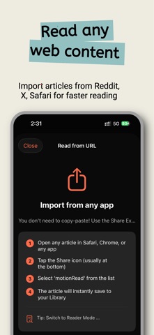 MotionRead: Speed Reading screenshot