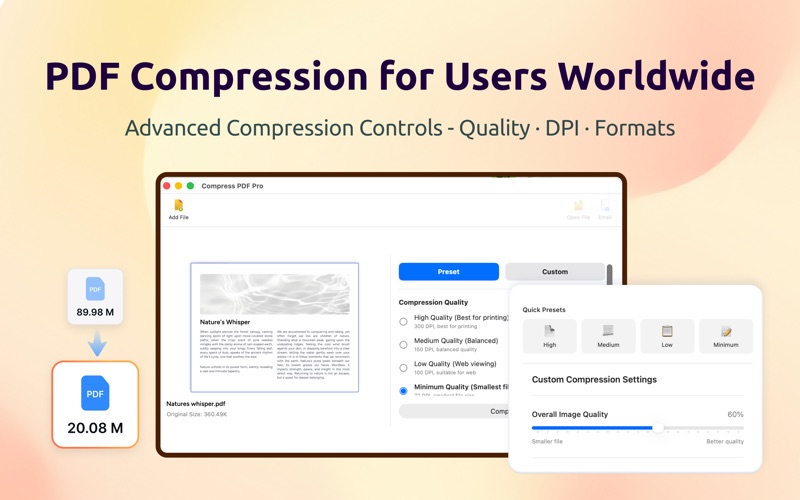 Screenshot #2 pour Compress PDF Pro Edition