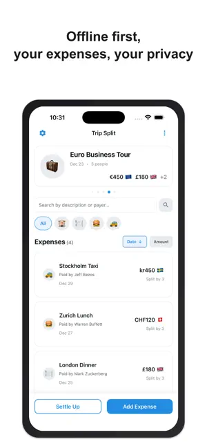 Trip Split: Expenses screenshot 2