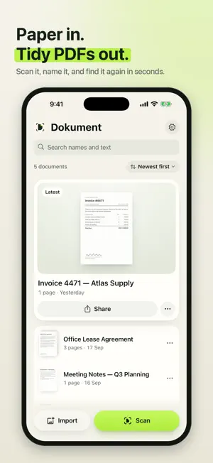 Dokument: Private PDF Scanner screenshot 1
