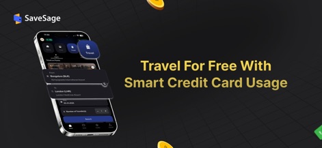 SaveSage®: Credit Card Points - Explore the seamless flight booking interface, allowing users to select destinations like 'London Heathrow Airport' and effortlessly convert points into travel using the integrated 'Travel' feature.