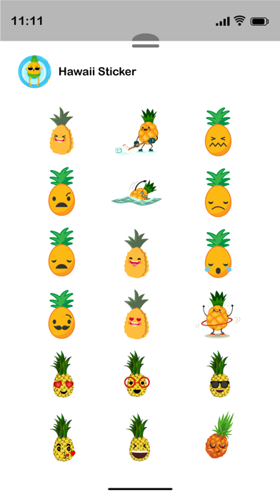 Screenshot #3 pour Hawaii Pineapple Stickers Pack