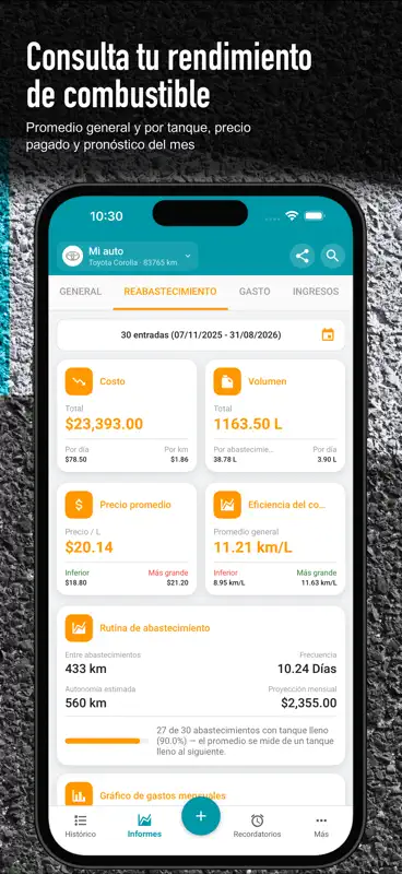 Drivvo - Control de gastos screenshot 3 of 10
