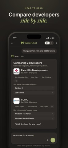 WiserChat - AI Real Estate iPhone screenshot