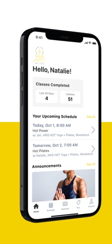 ARIS HOT YOGA + PILATES iPhone screenshot
