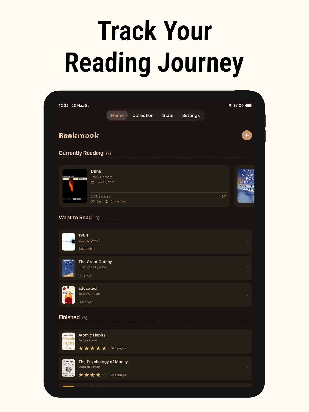 Bookmook: Reading Book Tracker ipad screenshot 1