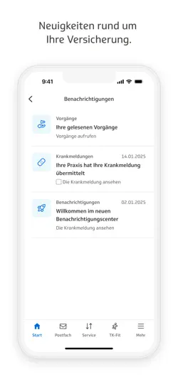 Screenshot von TK-App auf dem iPhone 2