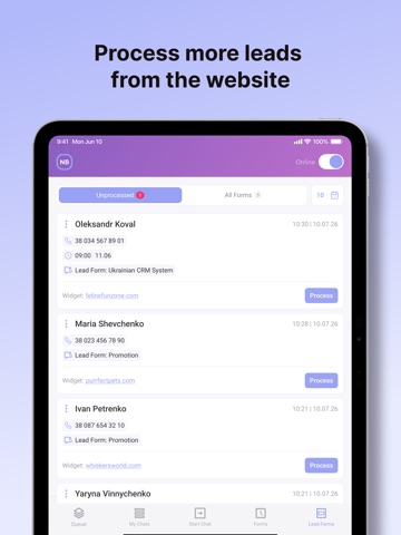 Binotel Online Chat iPad screenshot