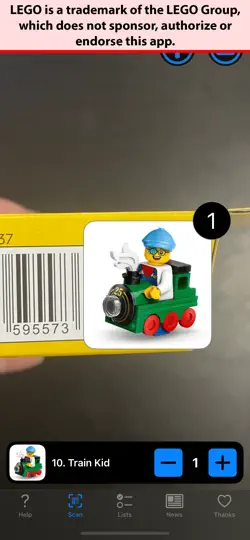 Скриншот Minifig Scan на iPhone 2