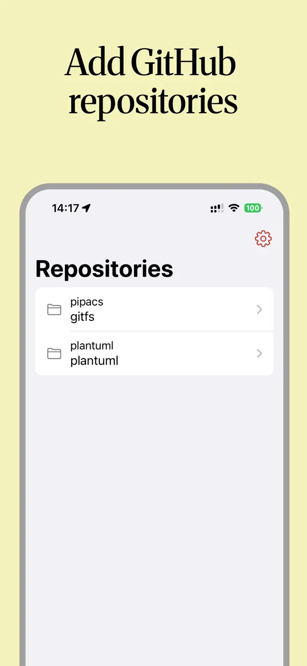 #1. GitFS: GitHub File Browser (iOS) Podle: Akos Polster