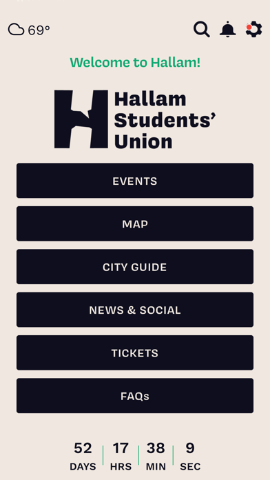 Hallam Students' Union Screenshot