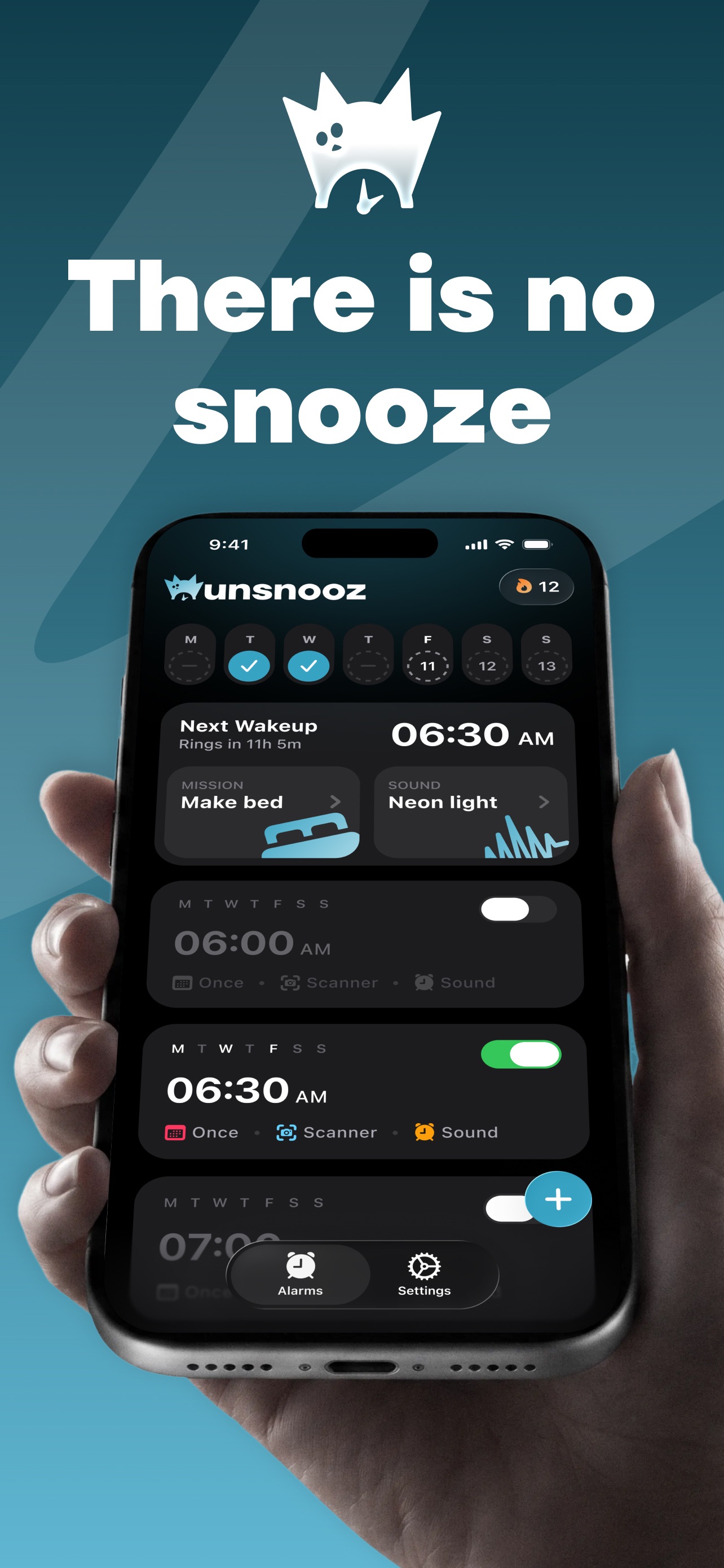 Screenshot 1 of UnSnooz: Loud Alarm Clock