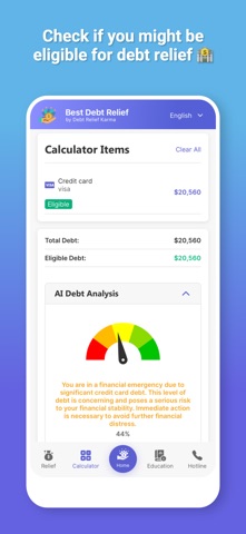 Debt Relief Karma iPhone screenshot