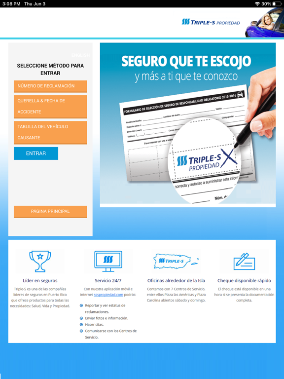Triple-S Propiedad Mobile iPad screenshot