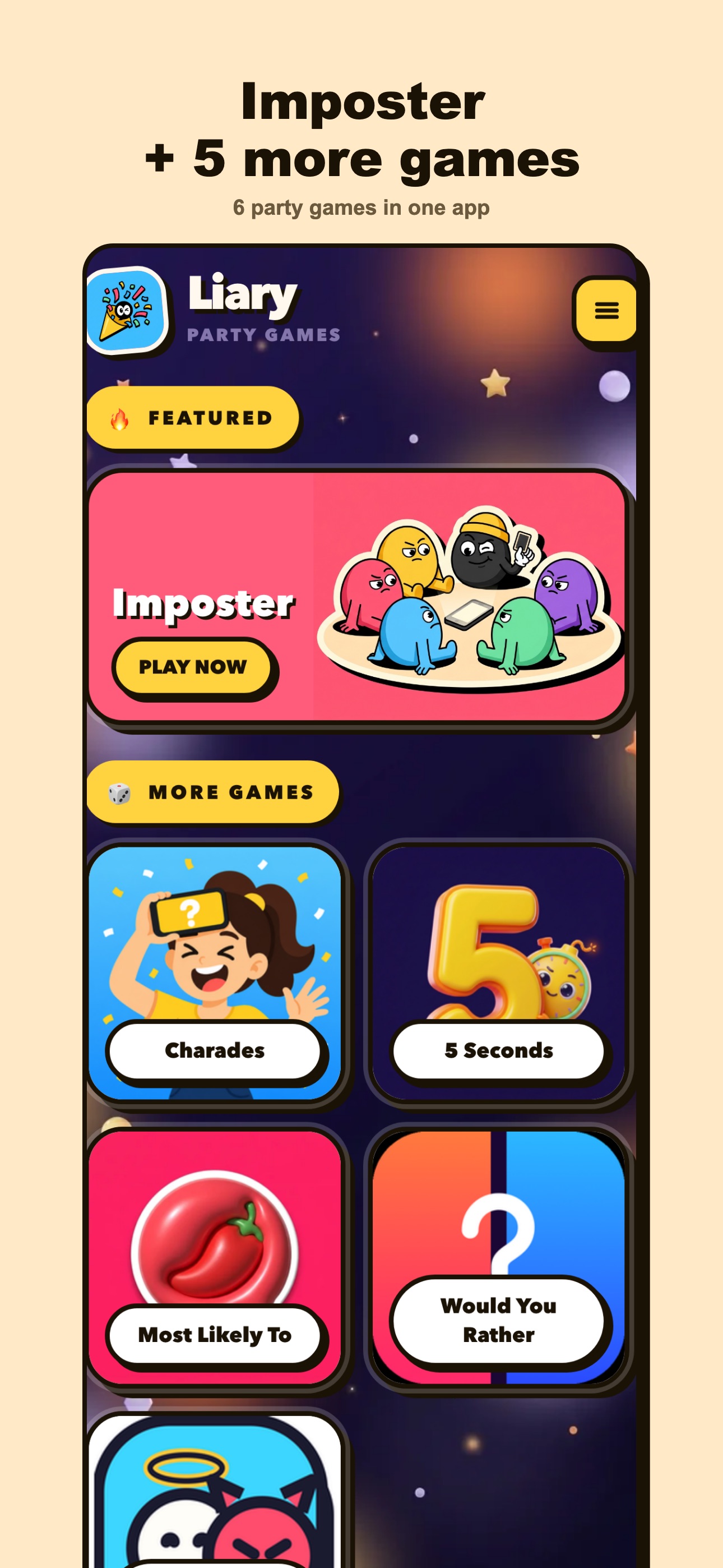 Screenshot 1 of Liary: Party Games & Imposter