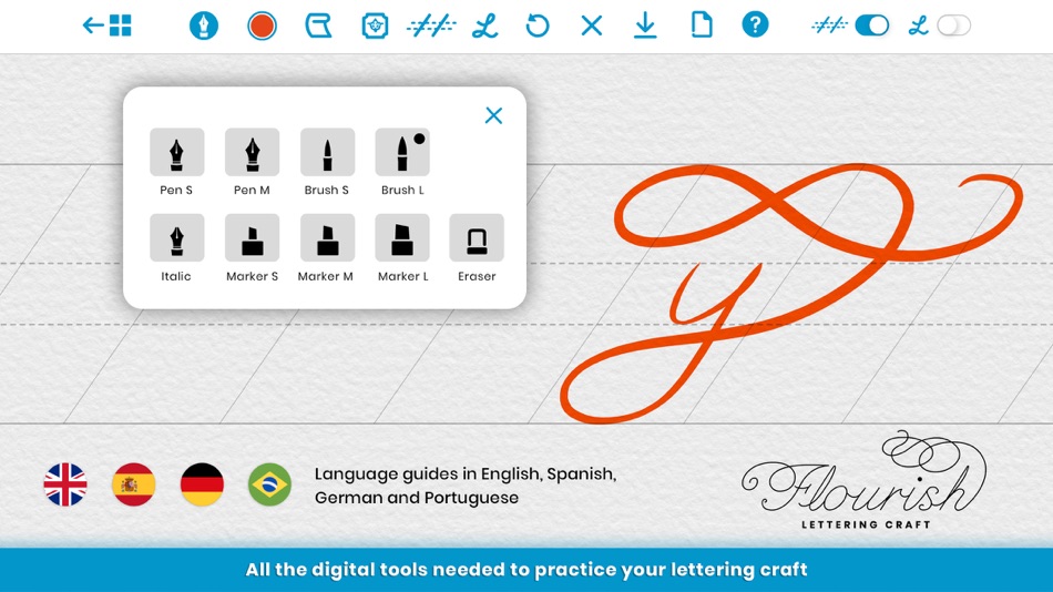 #1. Calligraphy Tracing - Flourish (iOS) Podle: Frosby Designs Ltd.