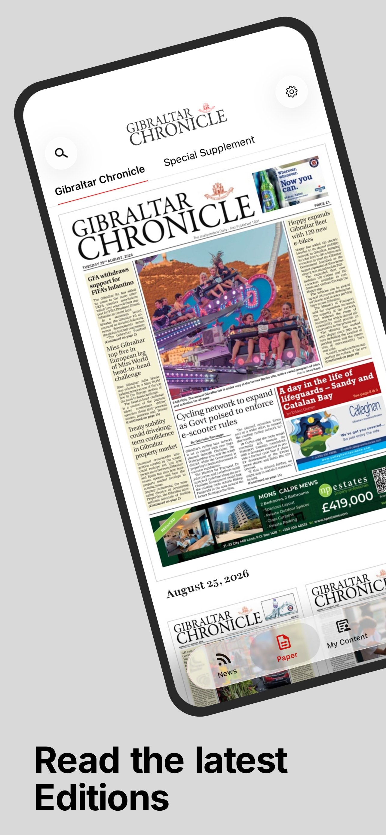 Gibraltar Chronicle Newspaper screenshot 2