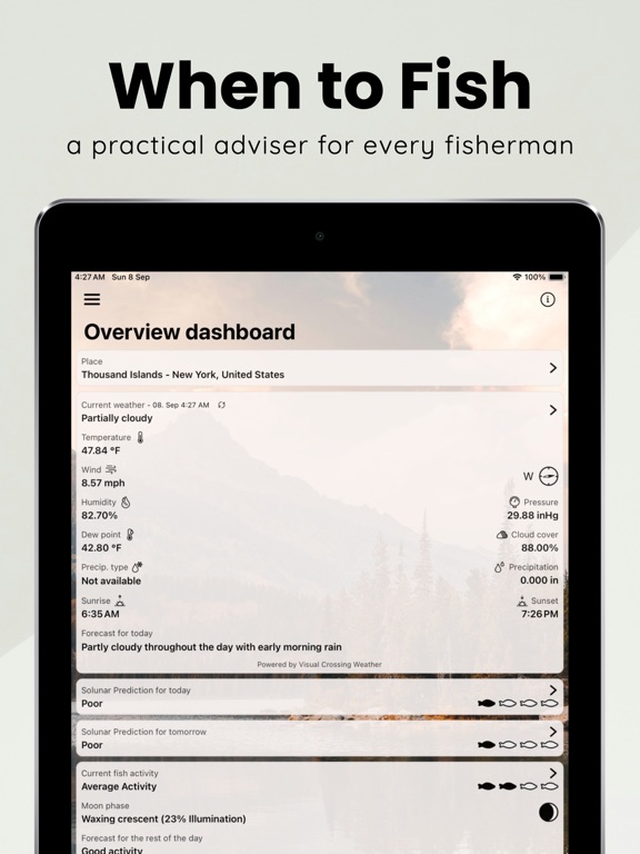 When to Fish - Fishing App iPad screenshot 1 - Sports app