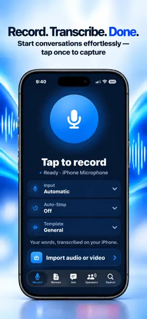 Transcribe IQ: Voice to Text screenshot 1