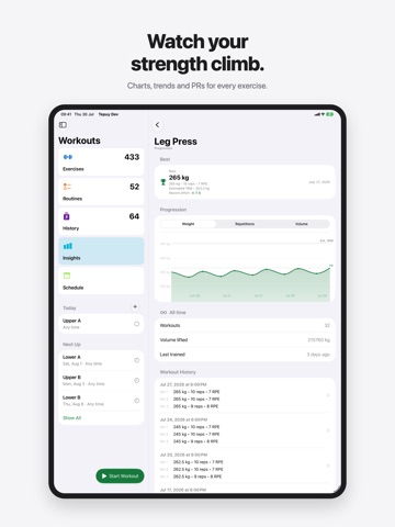 Tepuy: Workout Tracker & Log iPad screenshot