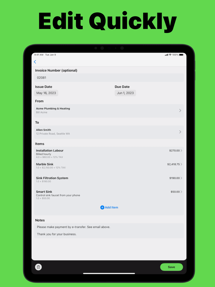 #3. Invoice Forms — Receipt Maker (iOS) 由: Saturday Technologies, Inc