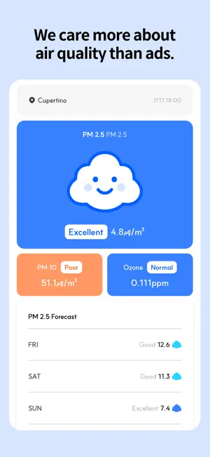 Soom - Ad-free Real-time PM2.5 screenshot 1