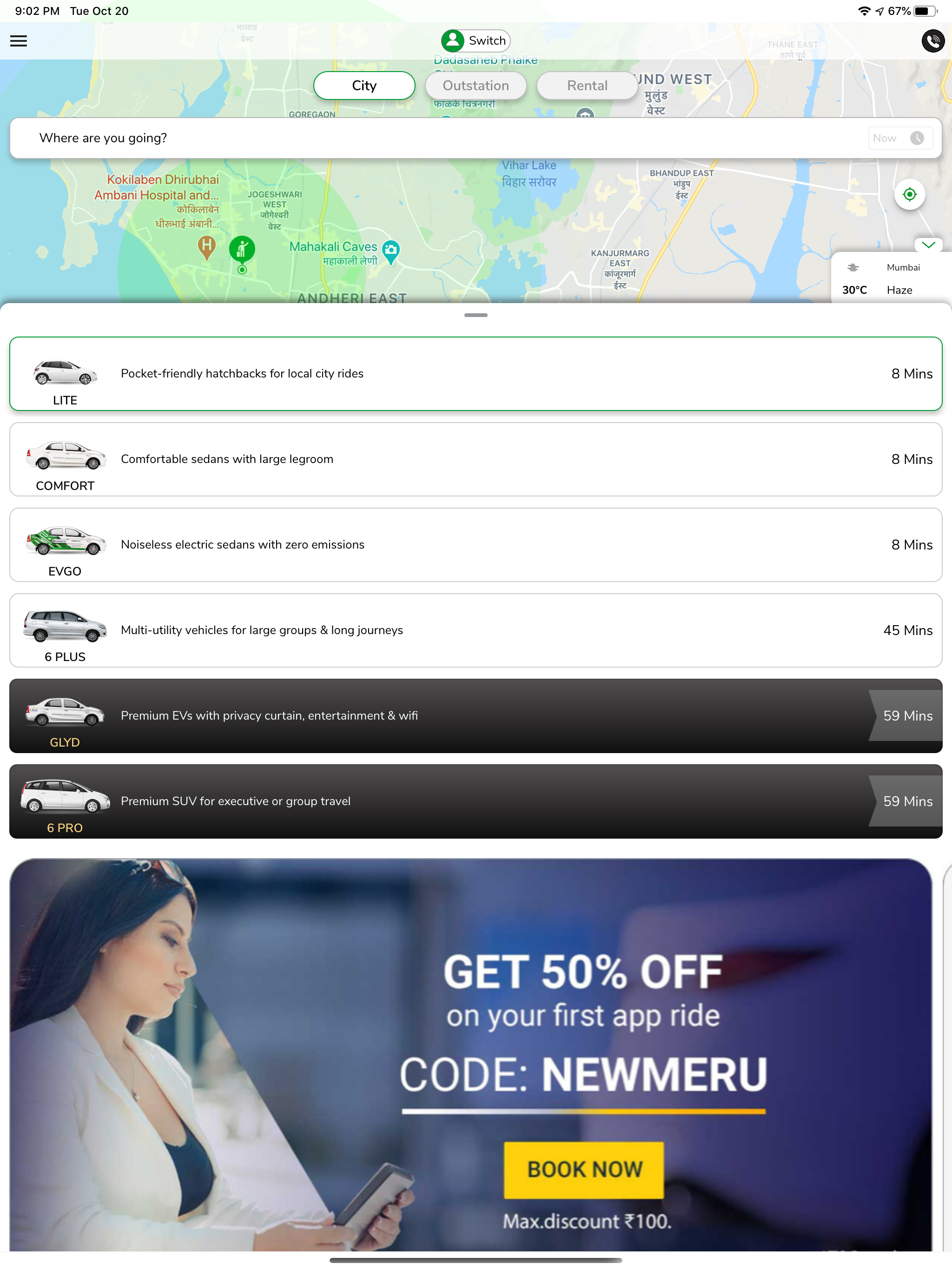 Meru Cabs-Local and Outstation