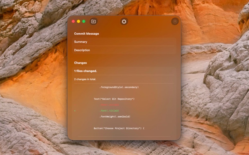 CommitSummary screenshot