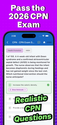 CPN Pediatric Nurse Exam 2026 iPhone screenshot