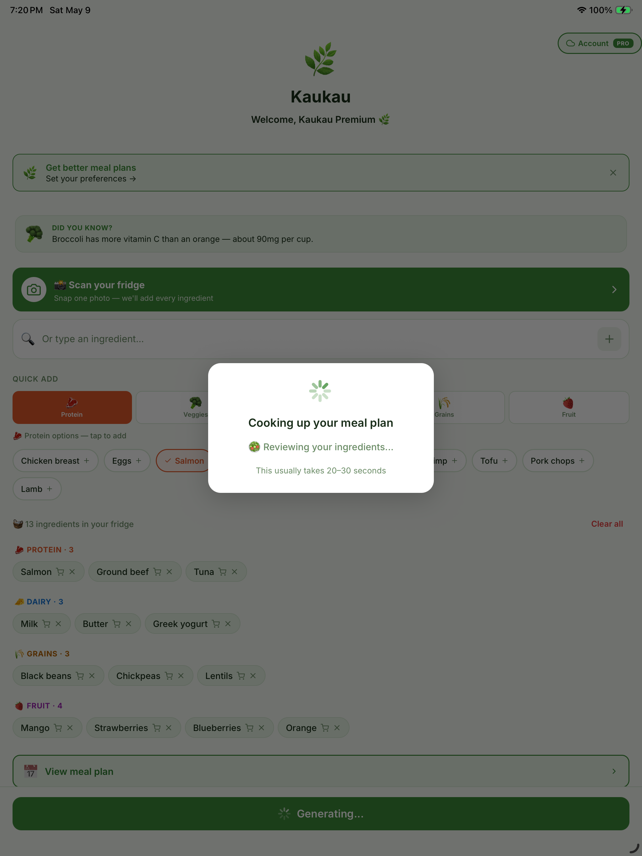 Kaukau: Smart Meal Planner