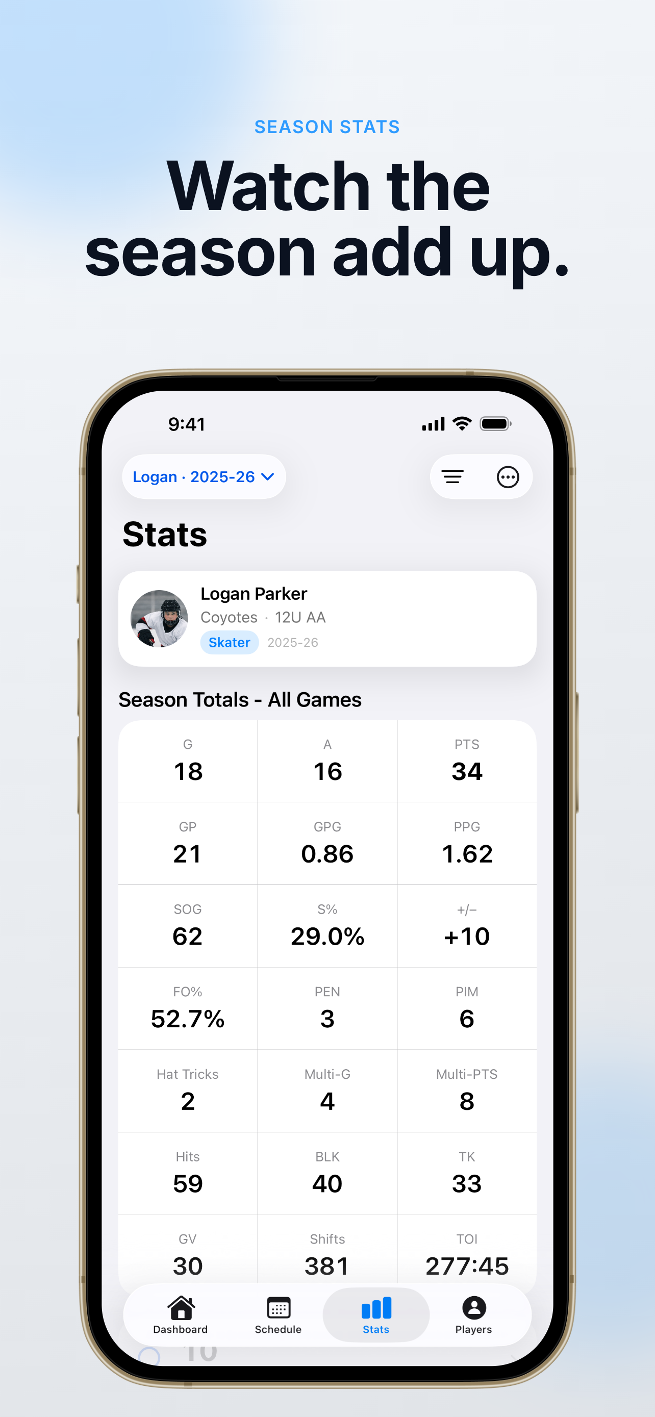 My Player Page: Hockey Stats screenshot 4