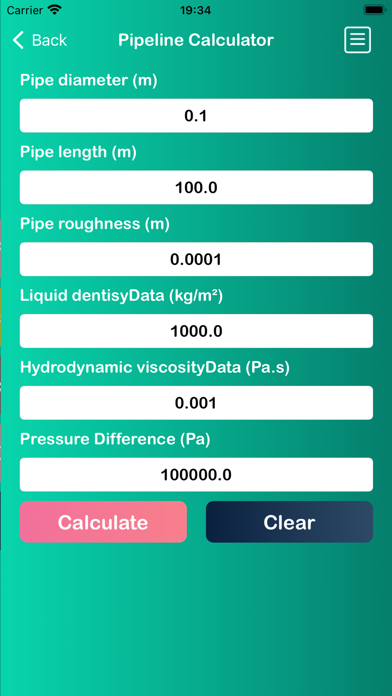 Chemical  pipeline computing Screenshot