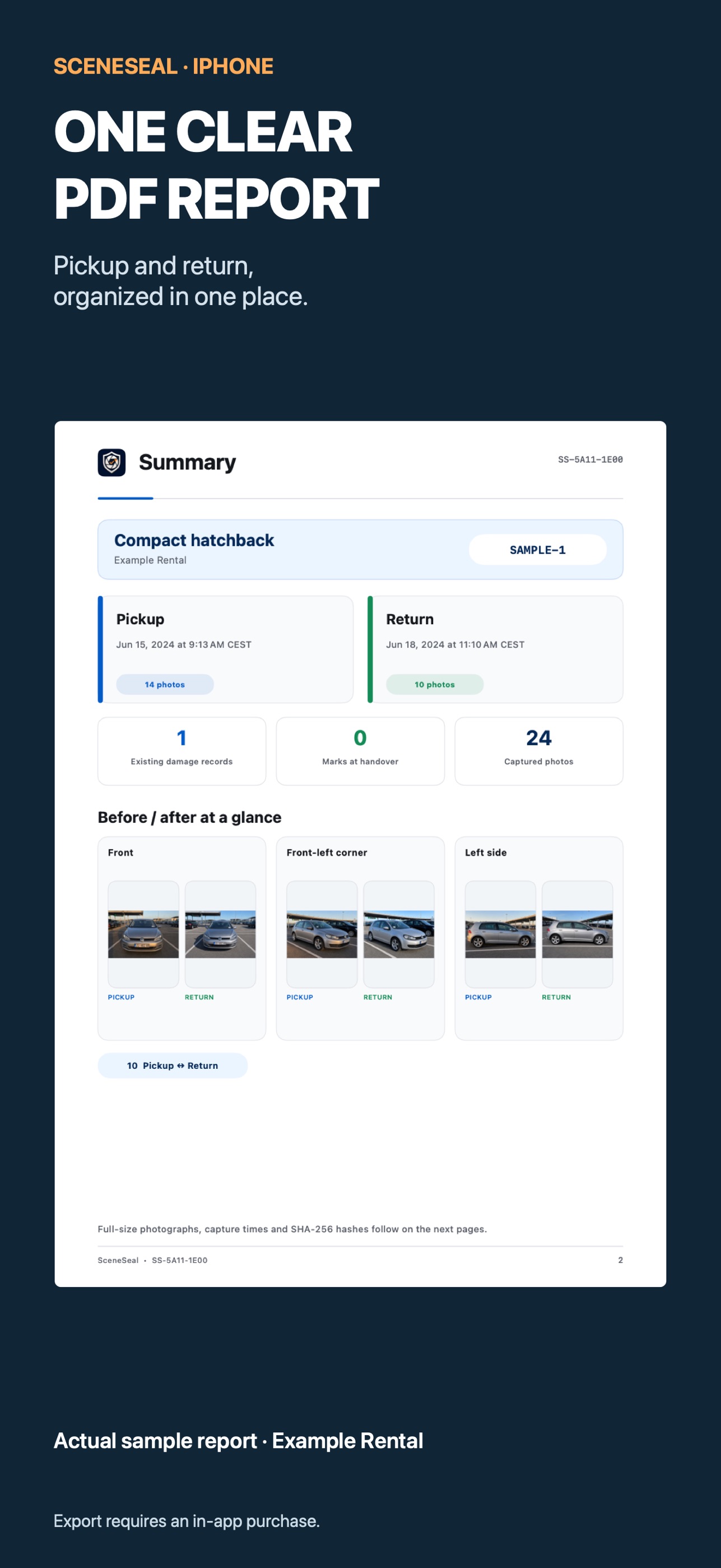 Screenshot 3 of SceneSeal: Rental Car Photos