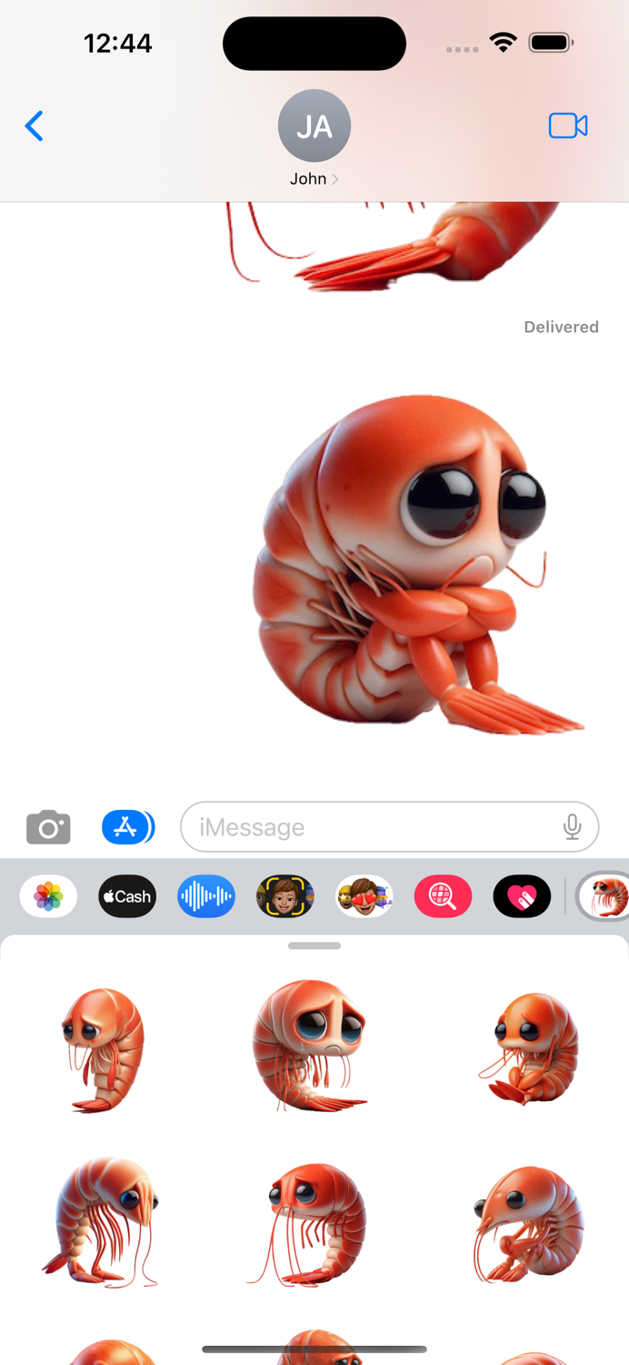 Sad Shrimp Stickers