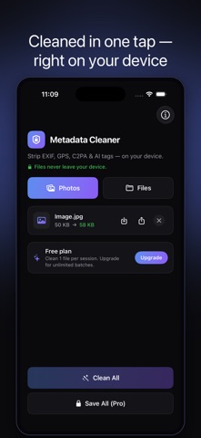 Metadata Cleaner: EXIF & GPS screenshot